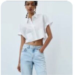 Like new cropped poplin shirt